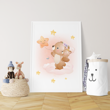 Laden Sie das Bild in den Galerie-Viewer, 3er Set Poster für Kinderzimmer Bilder Babyzimmer Babyparty Kinderposter Bär