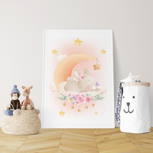 Laden Sie das Bild in den Galerie-Viewer, 3er Set Poster für Kinderzimmer Bilder Babyzimmer Babyparty Kinderposter Hase