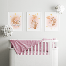Laden Sie das Bild in den Galerie-Viewer, 3er Set Poster für Kinderzimmer Bilder Babyzimmer Babyparty Kinderposter Bär
