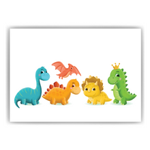 Laden Sie das Bild in den Galerie-Viewer, Dinosaurier Bild DIN A4 Kinderzimmer Poster Babyzimmer Wandbild Dekoration