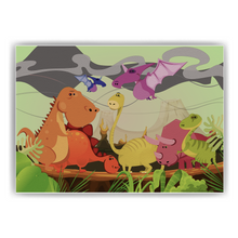 Laden Sie das Bild in den Galerie-Viewer, Dino Bild DIN A4 Kinderzimmer Dinosaurier Wandbild Babyzimmer Poster Dekoration