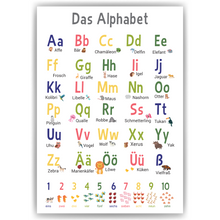 Laden Sie das Bild in den Galerie-Viewer, Kinderposter Alphabet Lernposter ABC Kinderzimmer Wandbild Einschulung Kindergarten Grundschule Lernhilfe für Kinder