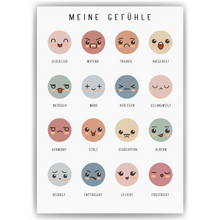 Laden Sie das Bild in den Galerie-Viewer, Kinderposter Gefühle Lernposter Kinderzimmer Wandbild Kindergarten Grundschule Kinder Lernhilfe Poster