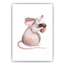 Laden Sie das Bild in den Galerie-Viewer, Niedliche Maus Bild DIN A4 Kinderzimmer Wandbild Deko Babyzimmer Poster