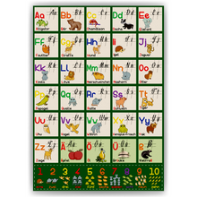 Laden Sie das Bild in den Galerie-Viewer, Kinderposter Alphabet Lernposter ABC Kinderzimmer Wandbild Kindergarten Grundschule Lernhilfe für Kinder