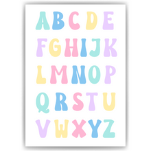 Laden Sie das Bild in den Galerie-Viewer, Alphabet Kinderposter ABC Lernposter Kinderzimmer Wandbild Einschulung Kindergarten Grundschule Lernhilfe für Kinder