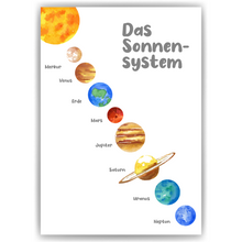 Laden Sie das Bild in den Galerie-Viewer, Kinderposter Sonnensystem Lernposter Kinderzimmer Wandbild Einschulung Kindergarten Grundschule Lernhilfe für Kinder