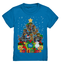 Laden Sie das Bild in den Galerie-Viewer, Weihnachten Dackel Weihnachtsbaum Hunde Weihnachtsoutfit Kinder T-Shirt
