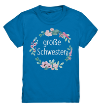 Laden Sie das Bild in den Galerie-Viewer, Große Schwester T-Shirt Blumenkranz Große Schwester Geschenk