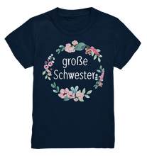 Laden Sie das Bild in den Galerie-Viewer, Große Schwester T-Shirt Blumenkranz Große Schwester Geschenk