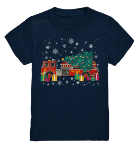 Feuerwehrauto Weihnachten Feuerwehrmann T-Shirt Kinder