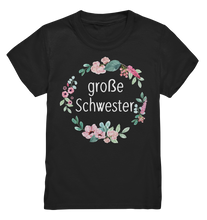 Laden Sie das Bild in den Galerie-Viewer, Große Schwester T-Shirt Blumenkranz Große Schwester Geschenk