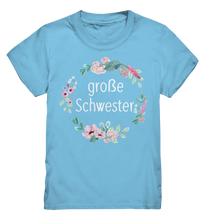 Laden Sie das Bild in den Galerie-Viewer, Große Schwester T-Shirt Blumenkranz Große Schwester Geschenk