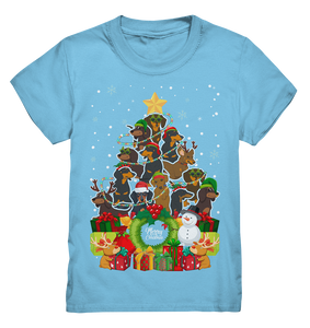 Weihnachten Dackel Weihnachtsbaum Hunde Weihnachtsoutfit Kinder T-Shirt