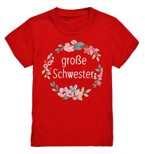 Laden Sie das Bild in den Galerie-Viewer, Große Schwester T-Shirt Blumenkranz Große Schwester Geschenk