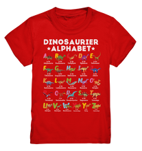 Laden Sie das Bild in den Galerie-Viewer, Dino Alphabet Schulkind Dinosaurier ABC T-Shirt

