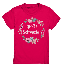 Laden Sie das Bild in den Galerie-Viewer, Große Schwester T-Shirt Blumenkranz Große Schwester Geschenk
