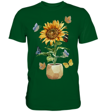 Laden Sie das Bild in den Galerie-Viewer, Schmetterling Sonnenblumen Shirt Gärtner Geschenk Garten