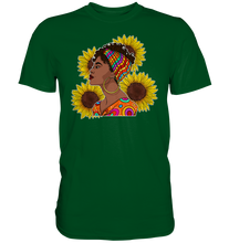 Laden Sie das Bild in den Galerie-Viewer, Stolze Schwarze Frau Sonnenblumen T-Shirt Gärtner Geschenk