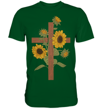 Laden Sie das Bild in den Galerie-Viewer, Religion Sonnenblumen Kreuz T-Shirt Christlicher Gärtner Geschenk