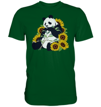 Laden Sie das Bild in den Galerie-Viewer, Panda Sonnenblumen T-Shirt Garten Motiv Gärtner Geschenk