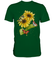 Laden Sie das Bild in den Galerie-Viewer, Schmetterlinge Sonnenblumen T-Shirt Garten Geschenk Gärtner