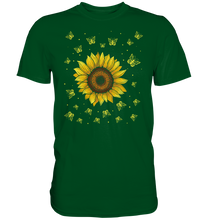 Laden Sie das Bild in den Galerie-Viewer, Sonnenblumen Schmetterling Motiv Gärtner Geschenk Garten T-Shirt