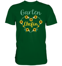 Laden Sie das Bild in den Galerie-Viewer, Garten Chefin T-Shirt Sonnenblumen Garten Motiv Gärtner Geschenk
