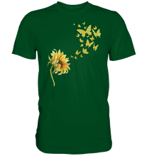 Laden Sie das Bild in den Galerie-Viewer, Schmetterling Sonnenblumen T-Shirt Garten Motiv Gärtner Geschenk Sommer