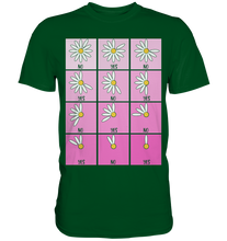 Laden Sie das Bild in den Galerie-Viewer, Gänseblümchen Ja Nein Spiel Garten Motiv Gärtner Shirt