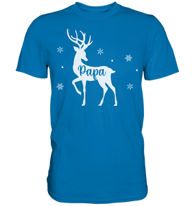 Papa Rentier Weihnachtsoutfit Xmas Schneeflocken Weihnachten Vater T-Shirt