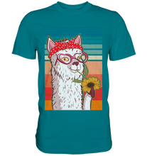 Laden Sie das Bild in den Galerie-Viewer, Lama Sonnenblumen T-Shirt Gärtner Geschenk