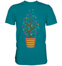 Laden Sie das Bild in den Galerie-Viewer, Blumentopf Bunte Schmetterlinge T-Shirt