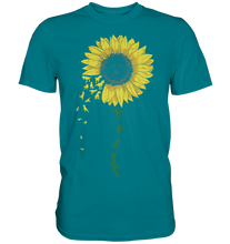 Laden Sie das Bild in den Galerie-Viewer, Dinosaurier Sonnenblumen T-Shirt Dino Garten Motiv Gärtner Geschenk
