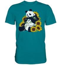 Laden Sie das Bild in den Galerie-Viewer, Panda Sonnenblumen T-Shirt Garten Motiv Gärtner Geschenk