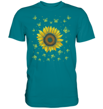 Laden Sie das Bild in den Galerie-Viewer, Sonnenblumen Schmetterling Motiv Gärtner Geschenk Garten T-Shirt