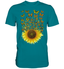 Laden Sie das Bild in den Galerie-Viewer, Sonnenblumen Schmetterling T-Shirt Gärtner Geschenk Garten