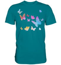 Laden Sie das Bild in den Galerie-Viewer, Aquarell Farbenfrohe Schmetterlinge T-Shirt