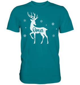 Oma Rentier Weihnachtsoutfit Xmas Schneeflocken Weihnachten T-Shirt