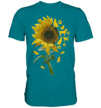 Laden Sie das Bild in den Galerie-Viewer, Katzen Hunde Sonnenblumen Shirt Gärtner Tiere Garten Motiv
