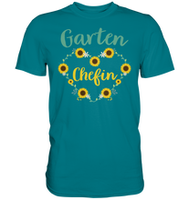 Laden Sie das Bild in den Galerie-Viewer, Garten Chefin T-Shirt Sonnenblumen Garten Motiv Gärtner Geschenk
