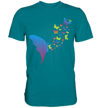 Laden Sie das Bild in den Galerie-Viewer, Bunte Schmetterlinge Silhouette T-Shirt