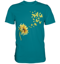 Laden Sie das Bild in den Galerie-Viewer, Sonnenblume Sommer Schmetterlinge T-Shirt