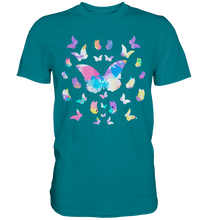 Laden Sie das Bild in den Galerie-Viewer, Farbenfrohe Aquarell Schmetterlinge T-Shirt