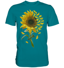 Laden Sie das Bild in den Galerie-Viewer, Pferde Sonnenblumen T-Shirt Gärtner Reiter Geschenk Garten
