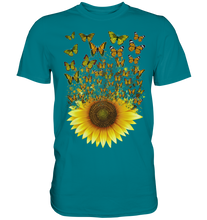Laden Sie das Bild in den Galerie-Viewer, Frauen Sonnenblume Schmetterling T-Shirt