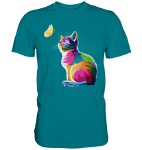 Laden Sie das Bild in den Galerie-Viewer, Schmetterling Mädchen Frauen Katzen T-Shirt