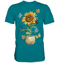 Laden Sie das Bild in den Galerie-Viewer, Schmetterling Sonnenblumen Shirt Gärtner Geschenk Garten