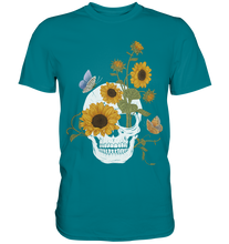 Laden Sie das Bild in den Galerie-Viewer, Sonnenblumen Totenkopf Schmetterling T-Shirt