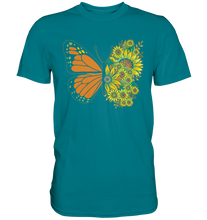 Laden Sie das Bild in den Galerie-Viewer, Schmetterling Sonnenblumen T-Shirt Garten Gärtner Geschenk